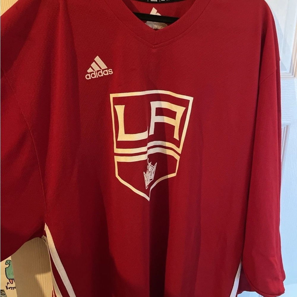 Adidas La Kings Red Jersey Oversized Size Medium
